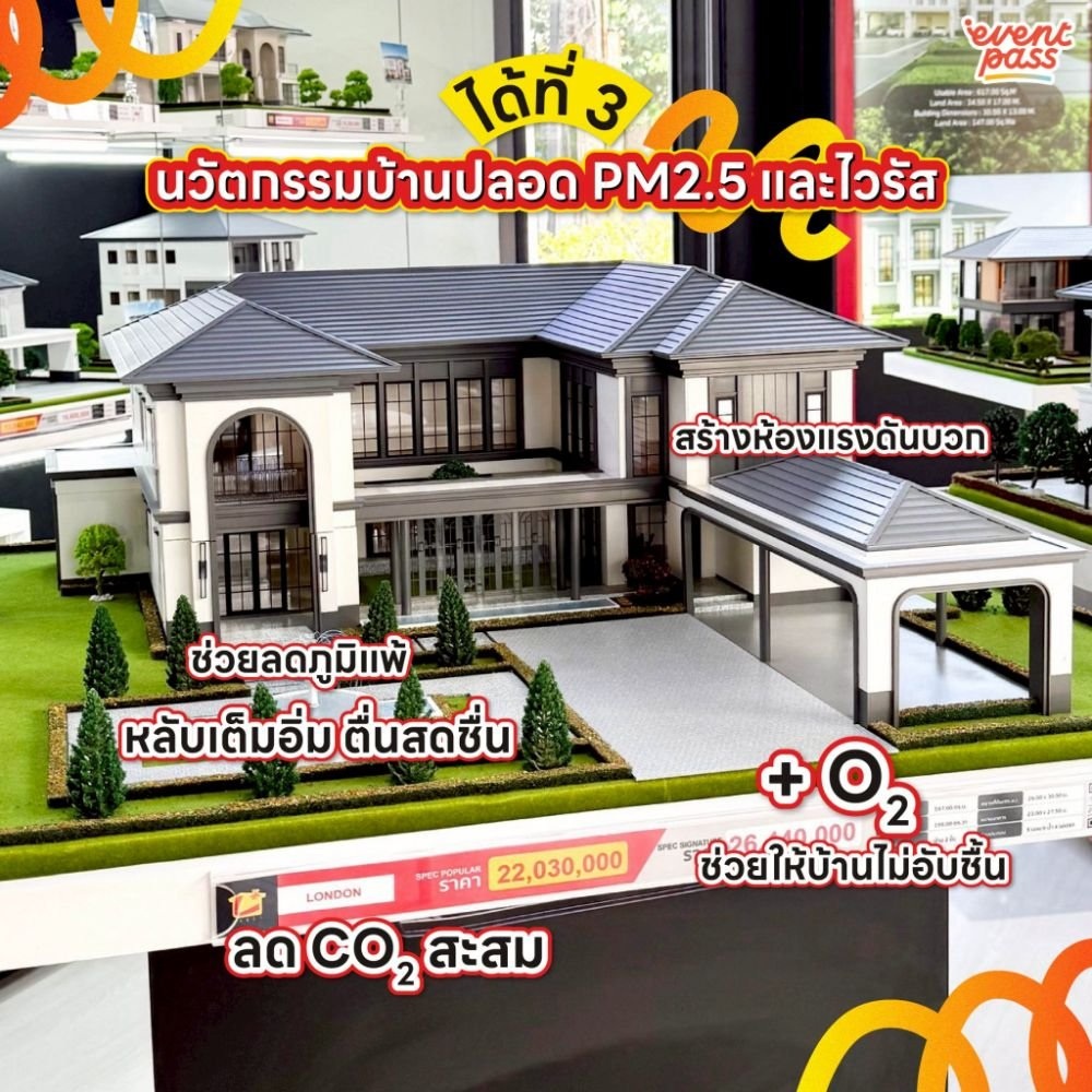 นวัตกรรมบ้านป้องกันฝุ่น PM 2.5 ของแลนดี้ โฮม จัดแสดงที่สาขาบางนา