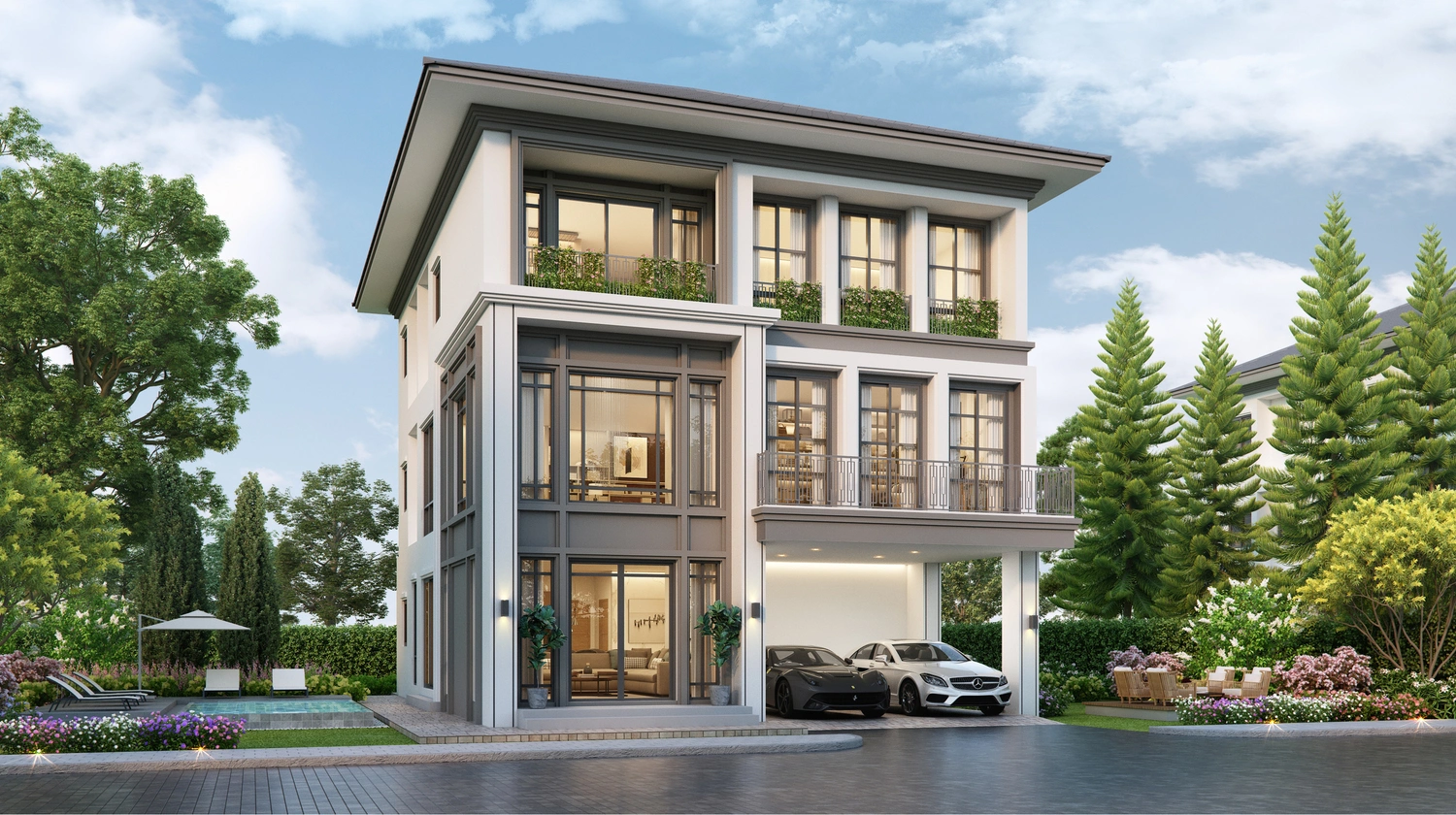 แบบบ้าน 3 ชั้น RICHMOND 6 ห้องนอน แลนดี้ โฮม